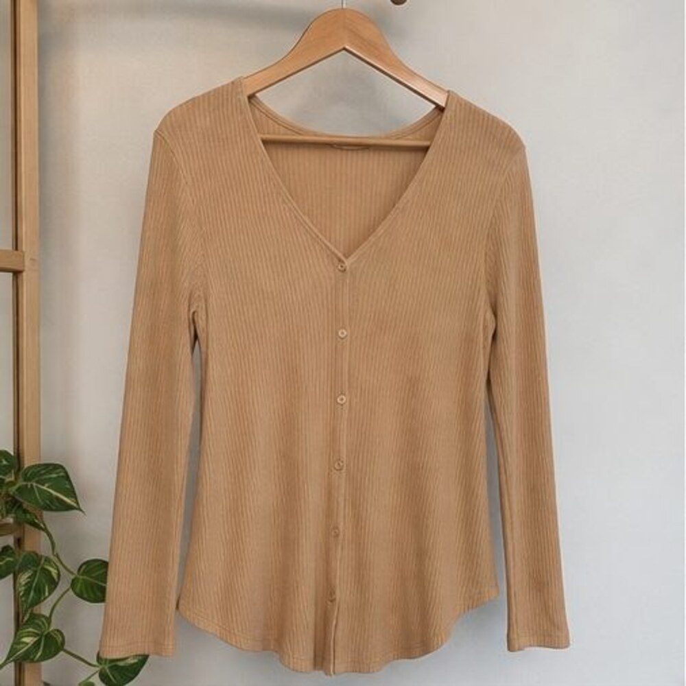 Camel Tie Neck Blouse
